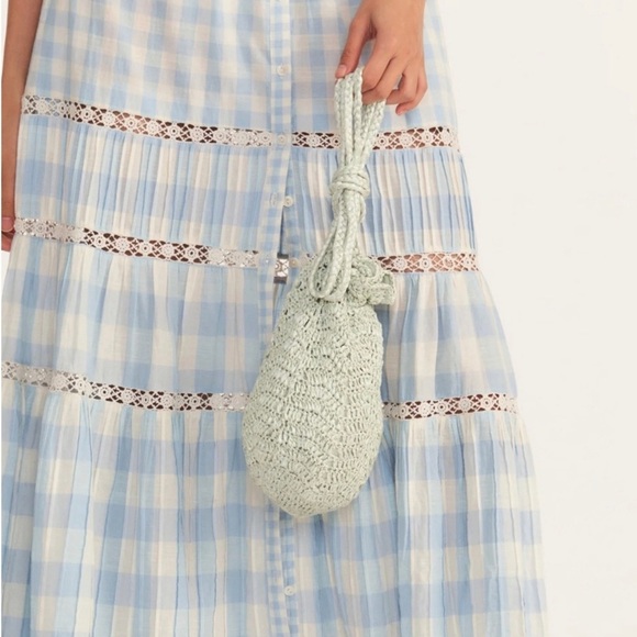 LOVESHACKFANCY Karelia Macrame Style Bag - Mint - New With Tags - Picture 2 of 8